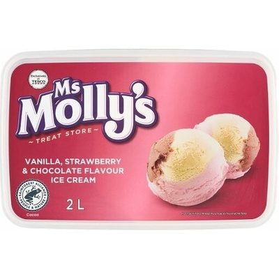 Ms Molly's s rastlinným tukom vanilkový, jahodovou a s čokoládovou príchuťou 2 l