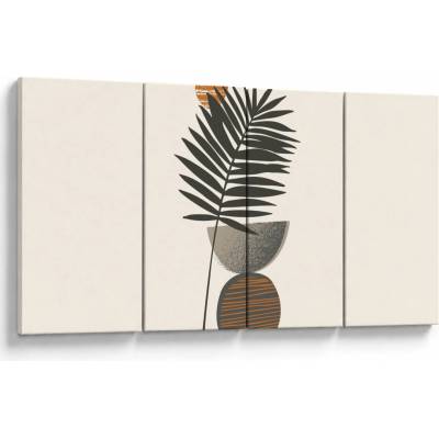 Obraz - Abstrakcia s palmovým listom, štvordielne 160x80 cm