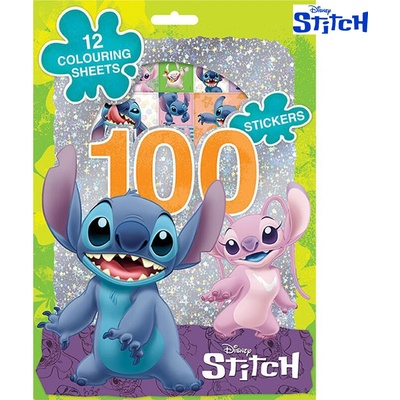 100 samolepiek s omaľovánkovými listami Lilo & Stitch