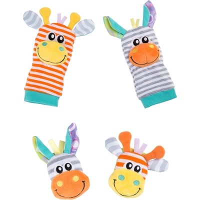 Playgro Комплект Гривни-дрънкалки и чорапки Джунгла със забавни образи на жираф и зебра, 0м+ PG. 0352 (PG.0352)