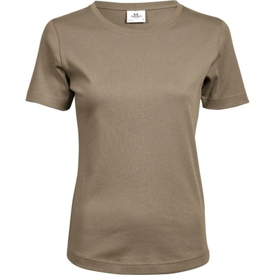 Silné bavlněné tričko Tee Jays Interlock Béžově hnědá