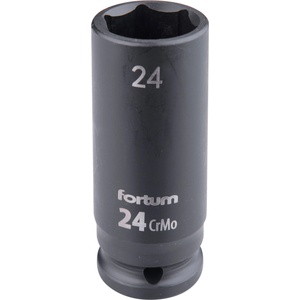 Fortum машинна (ударна) муфа 1/2", 24 mm, L 78 mm, почернена, FORTUM