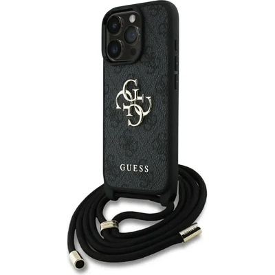 GUESS Калъф Guess 4G Big Logo Cord Stap Crossbody Case за iPhone 16 Pro Max черен (3666339434298)
