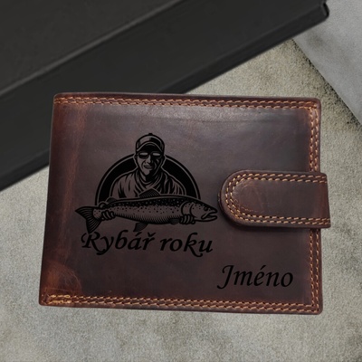 Pánská peněženka pro rybáře z pravé kůže