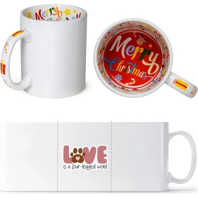 Motto Design Hrneček s tématem Pes a Láska Veselé Vánoce Standard Dárky Sublistar 330 ml – Hledejceny.cz