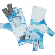 Simms Rukavice SolarFlex SunGlove No-Finger Cloud Camo Blue