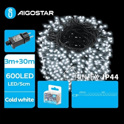 Aigostar LED Vonkajšia vianočná reťaz 600xLED/8 funkcií 33m IP44 studená biela B103031OT