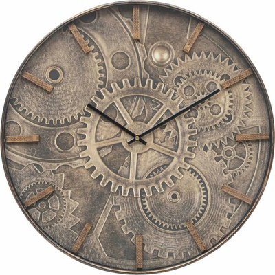 Atmosphera Nástěnné hodiny s ilustrací mechanismu na ciferníku, průměr 50 cm