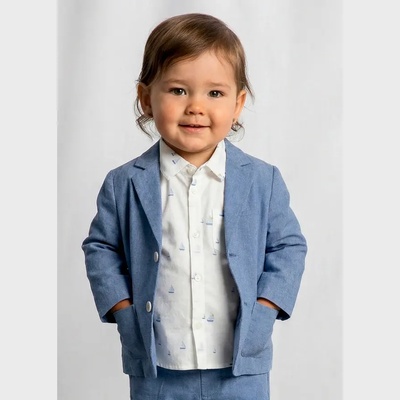 Mayoral Сако лен suiting Небесносин цвят за бебе момче Mayoral