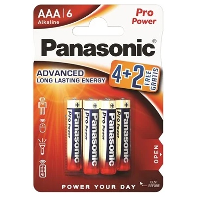 Panasonic LR03PPG/6BP 4+2F 1.5V AAA алкална постоянна микробатерия за моливи 6 бр. /опаковка LR03PPG-6BP4-2-PAN (LR03PPG-6BP4-2-PAN)