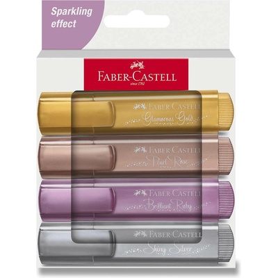 Faber-Castell Textliner 46 Metallic zvýrazňovač sada 4 barev 254674