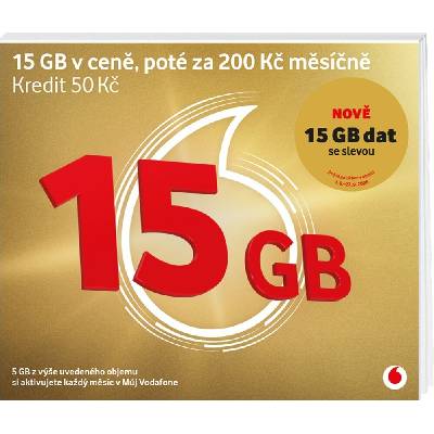 VODAFONE Předplacenka – 15 GB