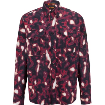 HUGO BOSS Men's Lisel Plain Long-Sleeve Shirt - Medium Pink