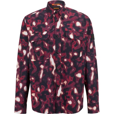 HUGO BOSS Men's Lisel Plain Long-Sleeve Shirt - Medium Pink