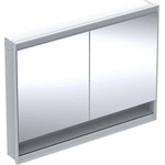 Geberit ONE - Огледален шкаф с LED осветление, 120x90x15 см, 2 врати, с ниша, вграден, бял 505.825. 00.2 (505.825.00.2)