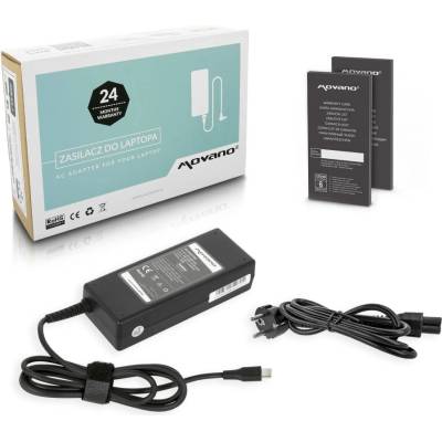 Movano Зарядно за лаптопи HP / Toshiba / Acer / Asus / Lenovo / Dell, 90W / 20V / 4, 5A / конектор USB-C (ZZ/USBC90W)