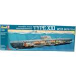 Revell German U-Boot Type XXI with interior 1:144 (05078)