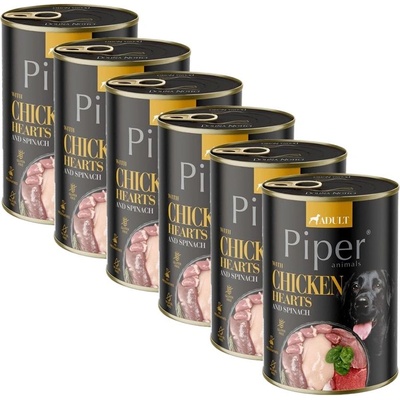 Dolina Noteci Консерва Piper Adult с пилешки сърца и спанак 6 x 400 г