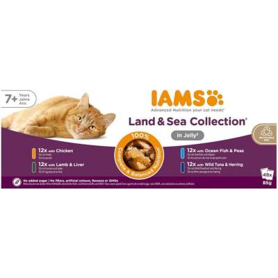 IAMS Senior Meat & Fish Mix in Jelly box 48x85 g