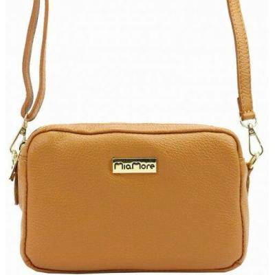 MiaMore kožená kabelka 01-027 Dollaro camel