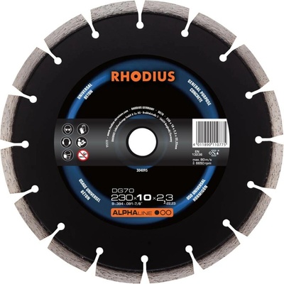 Rhodius 304095 DG70 diamantový řezný kotouč Průměr 230 mm Ø otvoru 22.23 mm beton 1 ks