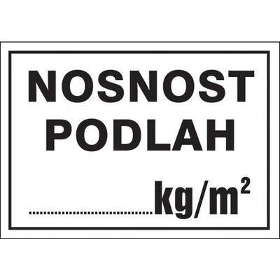 Značka Nosnost podlah, hliník, 300 × 400 mm BZ AFT05