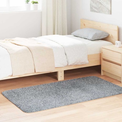 vidaXL Шаги килим с дълъг косъм, NAVARRA, сребристо сив, 80x150 см (4102820)