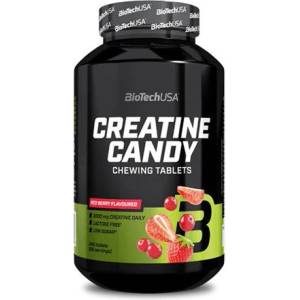 BioTechUSA Creatine Candy - креатин в дъвчащи таблетки / 240 бр. - Червени горски плодове / 240 дъвчащи таблетки