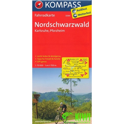 Nordschwarzwald, Karlsruhe, Pforzheim 1:70 t. laminov