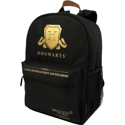 CurePink Harry Potter Štít Bradavic černý polyester
