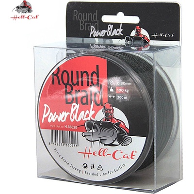 Hell-Cat Šnúra Round Braid Power čierna 200m 0,80mm 100kg