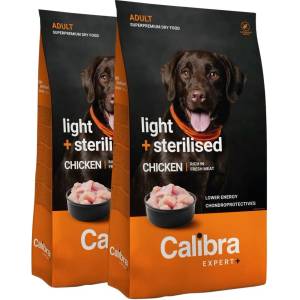 Calibra Dog EXPERT+ Adult Light & Sterilised Chicken 2 x 12 кг