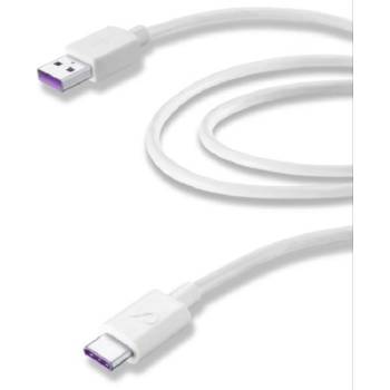 Cellularline Кабел Cellularline - 4593, USB-А/USB-C, 1.2 m, бял (USBDATACSCUSBCW)