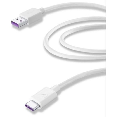 Cellularline Кабел Cellularline - 4593, USB-А/USB-C, 1.2 m, бял (USBDATACSCUSBCW)