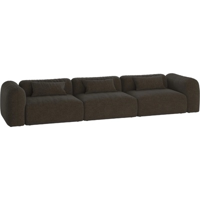 noo.ma Hnědá bouclé čtyřmístná pohovka Yaro 362 cm