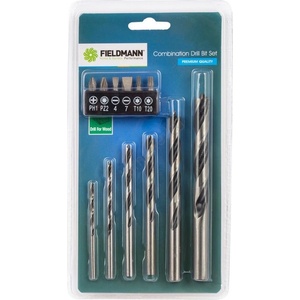Fieldmann - Комплект бормашини за дърво + накрайници 12 бр. хром (FT0150)