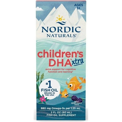 Nordic Naturals Koncentrovaná DHA 880 mg pro děti Dětská DHA Xtra 60 ml Berry Punch