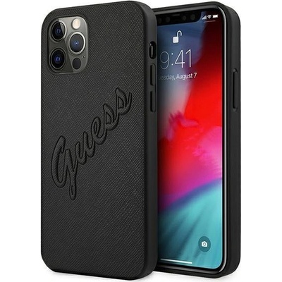 GUESS Калъф Guess Saffiano Vintage Script за Apple iPhone 12 Pro Max, Black (GUE001225)