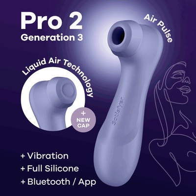 Satisfyer Pro 2 Generation 3 with Liquid Air Technology, Vibration and Bluetooth/App Lilac