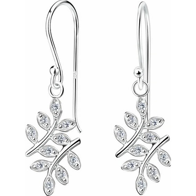 Nefertitis 20606 Stříbrné visací náušnice 30 mm OLIVE LEAF NF59529 3 cm, 1,55 g