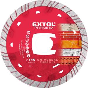 Extol PREMIUM диамантен режещ диск TURBO PLUS - сухо и мокро рязане, O 115x22.2x2mm 8803031 (8803031)