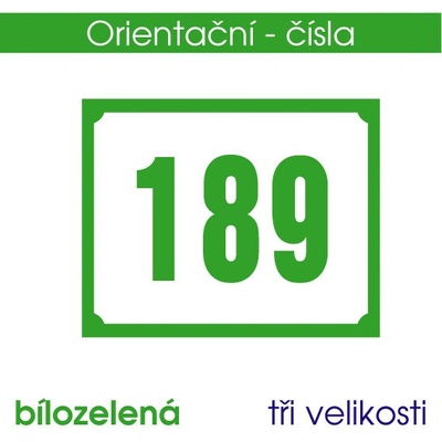 Orientační čísla - bílozelená - 20x16 cm / destička tl. 3mm