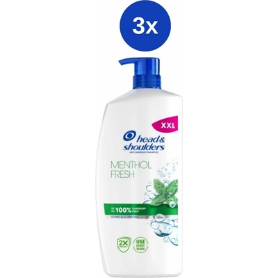 Head & Shoulders H&S šampón 3 x 800 ml Mentol