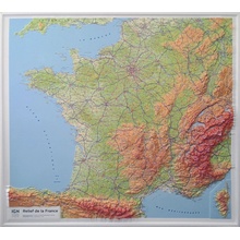 IGN Francie - plastická mapa 92 x 102 cm