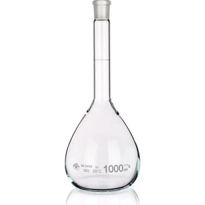 Baňka odměrná s NZ bez zátky, tř. A, střední opotřebení, zábrus 14/15, 200 ml