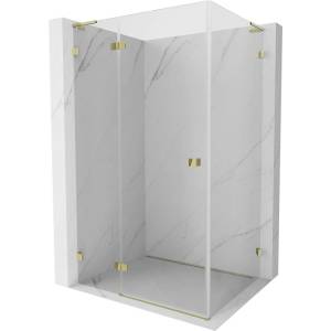 Mexen Lunar L лява душ кабина с панти 95 x 80 cm, прозрачна, златна - 834L-095-080-50-00-L (834L-095-080-50-00-L)