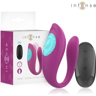 Intense annie u-shaped vibrator and stimulator purple remote control