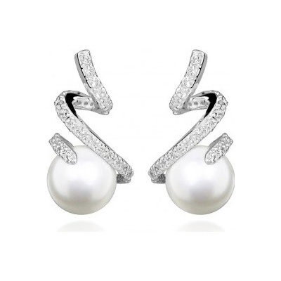 Silver Cat Okouzlující stříbrné náušnice s perlami SC495