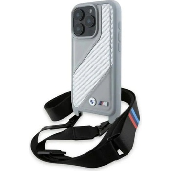 BMW Калъф BMW M Edition Carbon Stripe & Strap iPhone 16 Pro Max - сив (3666339324353)