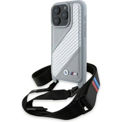 BMW Калъф BMW M Edition Carbon Stripe & Strap iPhone 16 Pro Max - сив (3666339324353)